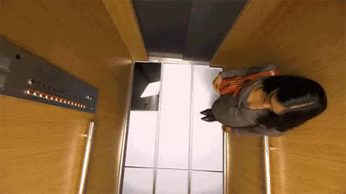 Видео прикол. Осторожней в лифте.