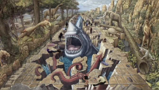 Искусство. Анаморфоза на тротуарах.